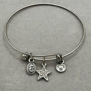 BRIGHTON Silver Bracelet with Star and Heart Charms